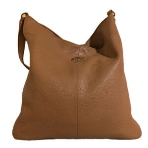 Tory Burch Beautiful English Tan Soft Pebbled Leather Hobo Shoulder Bag